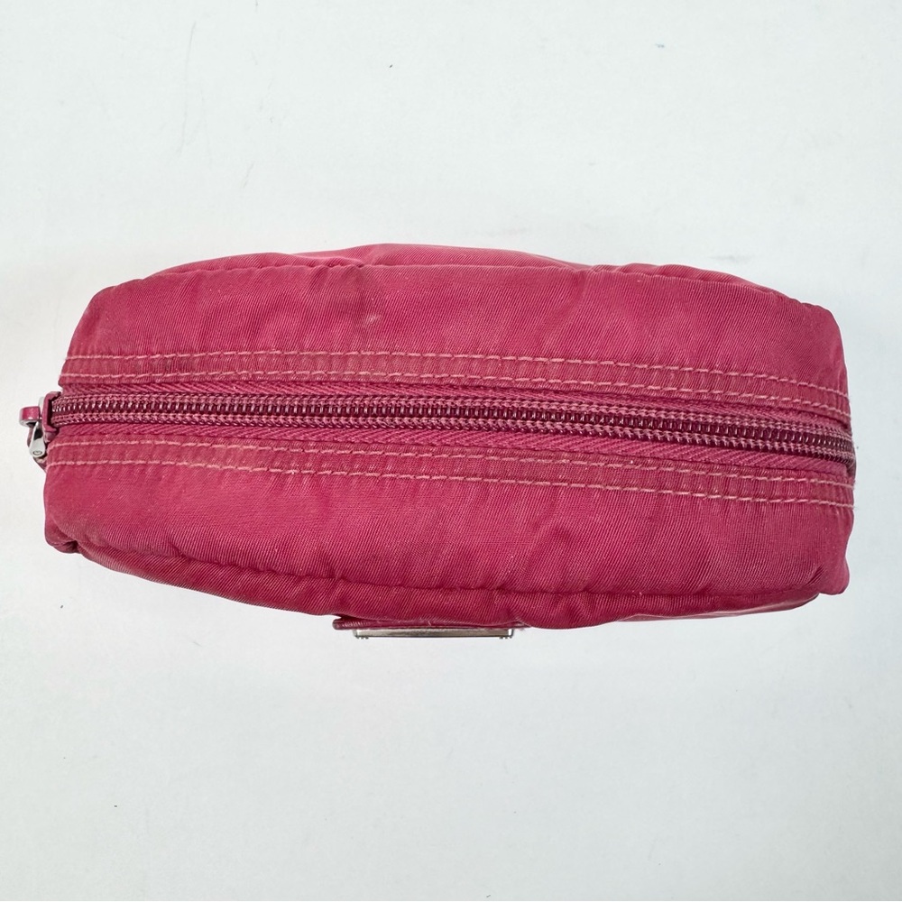 Prada Dark Pink Nylon Travel Mini Cosmetic Zip Case - Picture 12 of 12